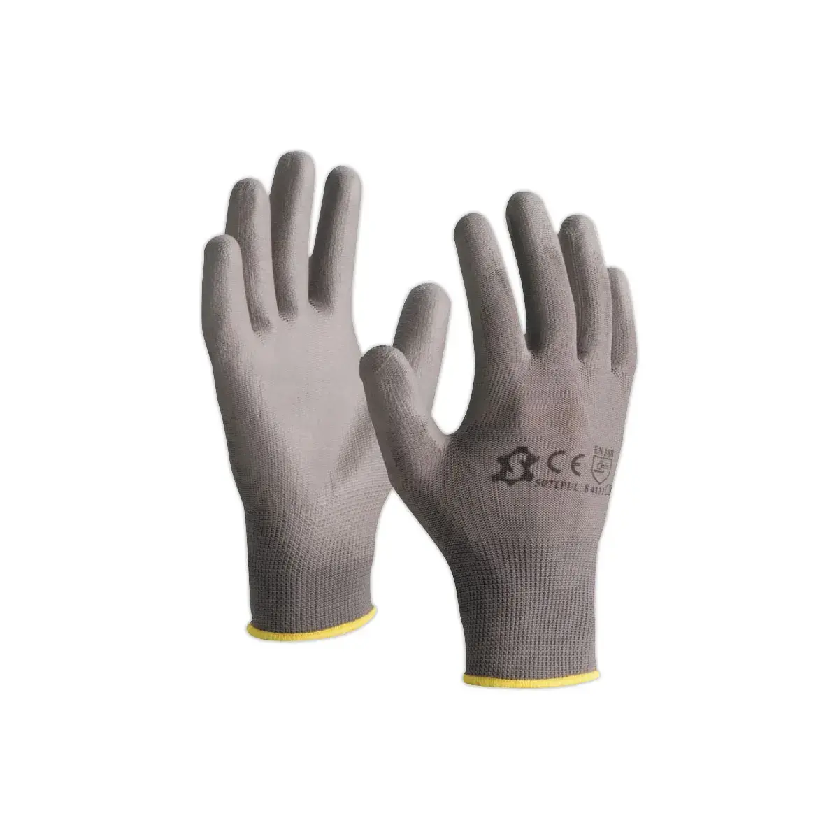 10 Paires de gants nylon fibres - gris - taille 6 photo du produit