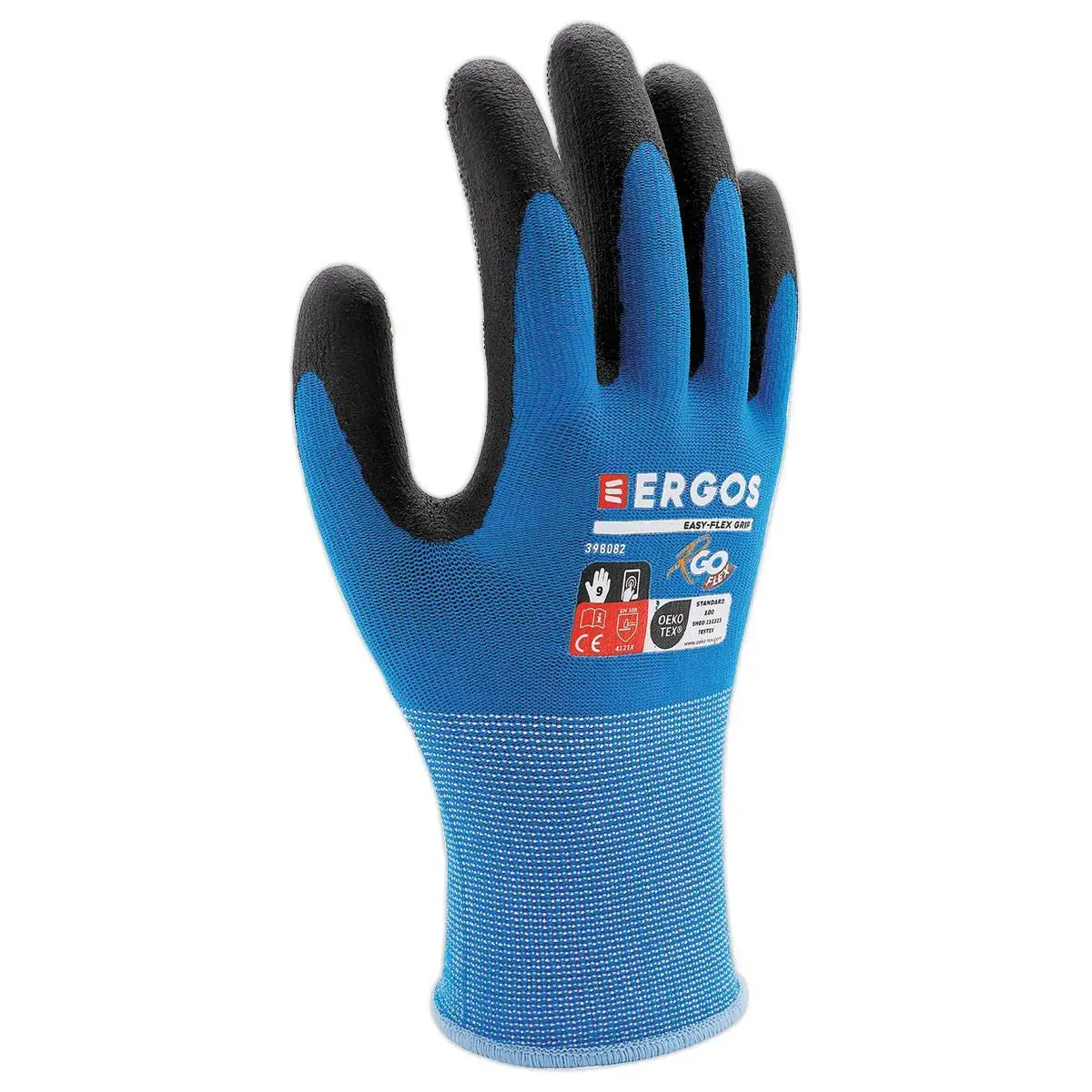 12 Paires de gants 398082 bleu/noir - ERGOS - Taille 7 - RG photo du produit