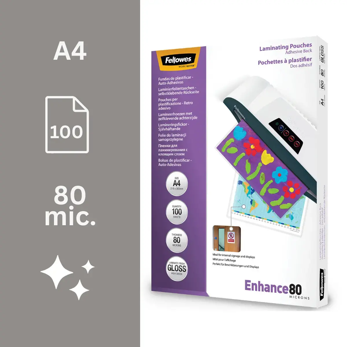 Pochettes de plastification dos adh&eacute;sif A4 photo du produit