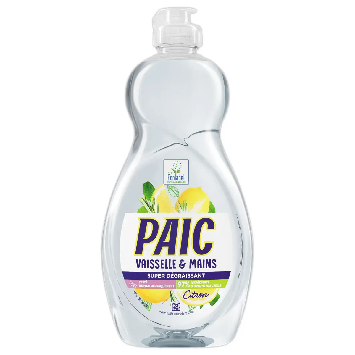 Flacon de liquide vaisselle Paic vaisselle et mains ecolabel 500ml photo du produit