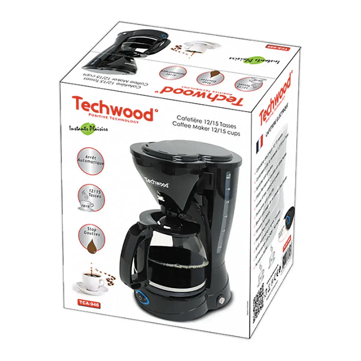 Cafeti&egrave;re &eacute;lectrique &ndash; 1,5L &ndash; TECHWOOD photo du produit