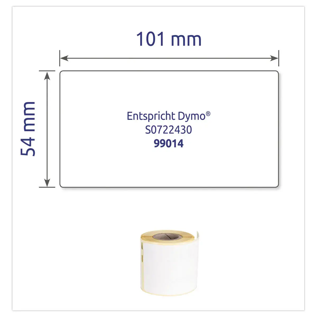 Rouleau de 100 étiquettes blanches 101x54 mm pour DYMO LW 450 photo du produit