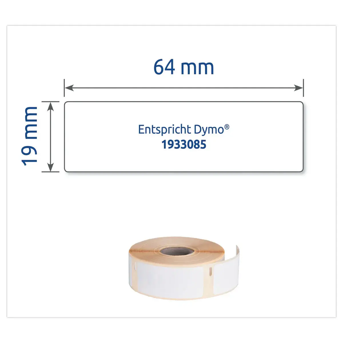 Rouleau de 450 étiquettes polypropylène ultra-résistantes LW 19x64 mm photo du produit