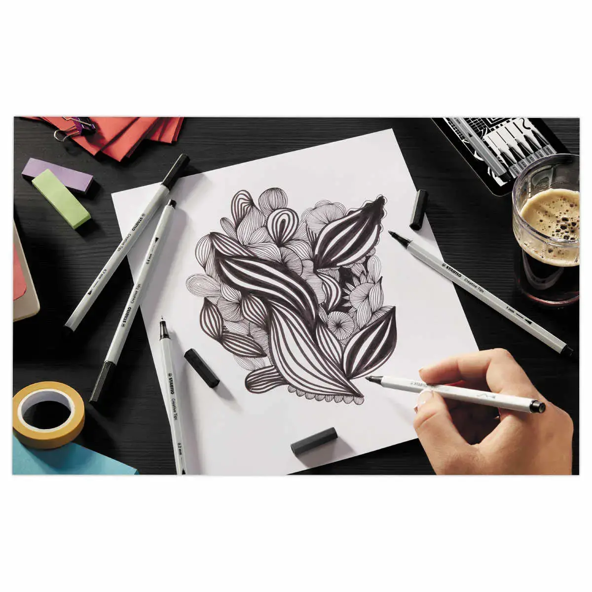 5 Etui de 5 feutre creative tips arty photo du produit