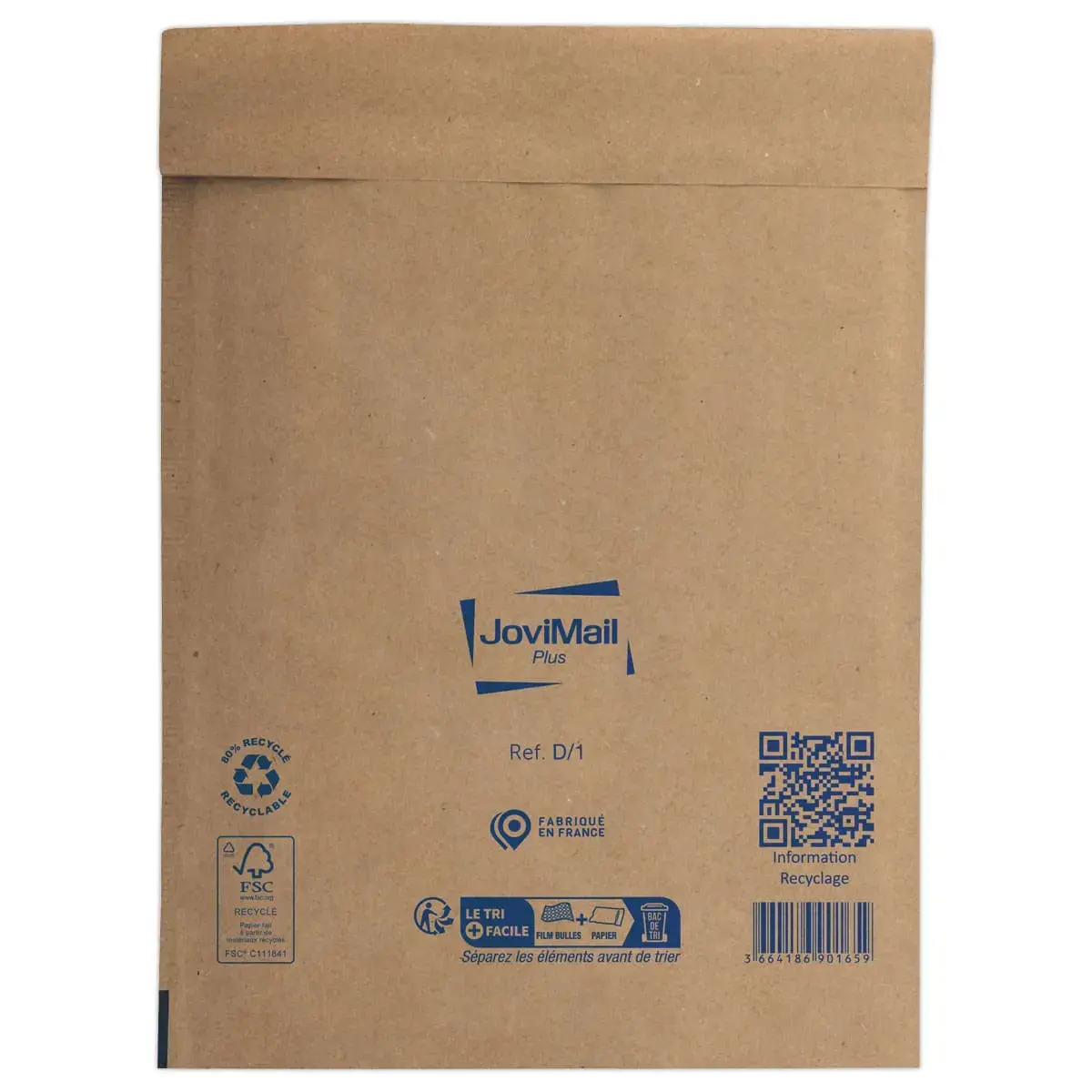 100 Pochette matelassée Kraft recyclé 140gr 18x26 cm photo du produit