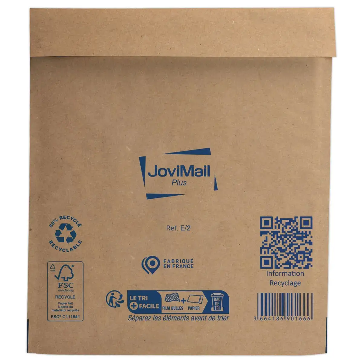 100 Pochette à bulles d'air Kraft recyclé 140gr 22x26 cm photo du produit