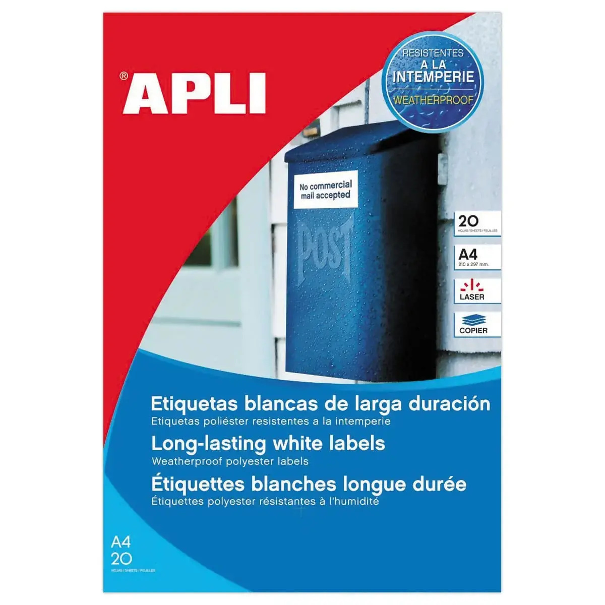 20 Planches d'étiquettes polyester laser/cop 99,1x67,7 mm 160 étiq blan photo du produit