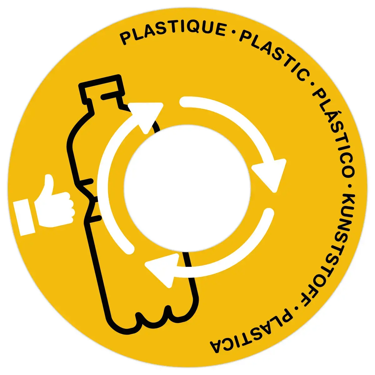 Couvercle de tri selectif jaune photo du produit