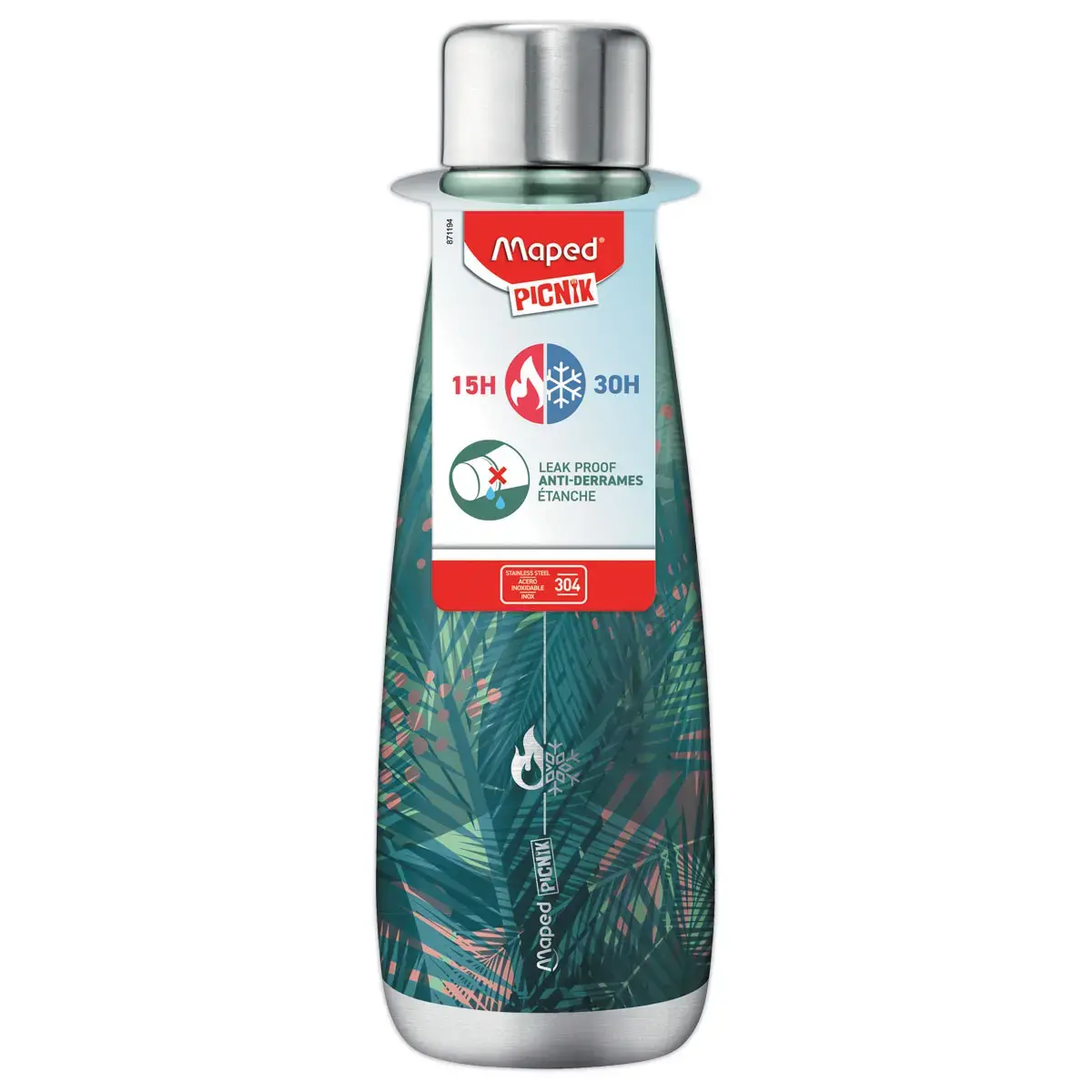 Bouteille isotherme 500 ml picnik concept adultes  - coloris tropical photo du produit