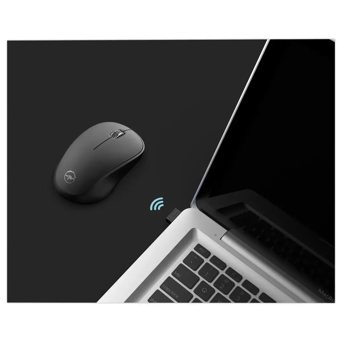 Souris sans fil optique Delta noire photo du produit