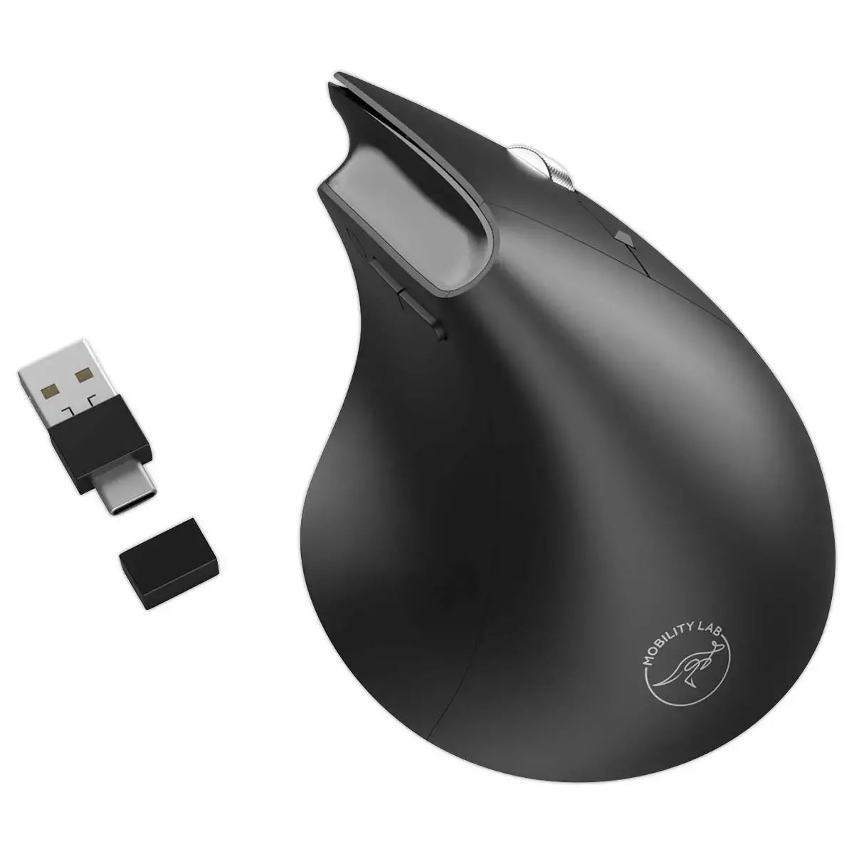 Souris sans fil ergonomique noir photo du produit