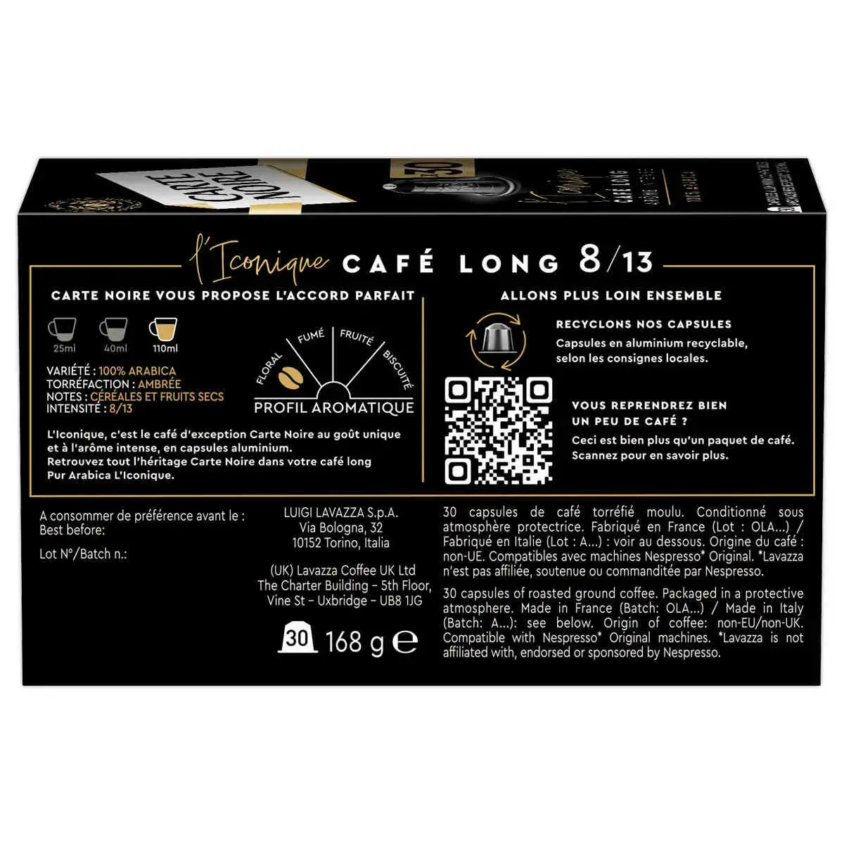 30 Capsules Carte Noire Iconique - Compatibles Nespresso photo du produit