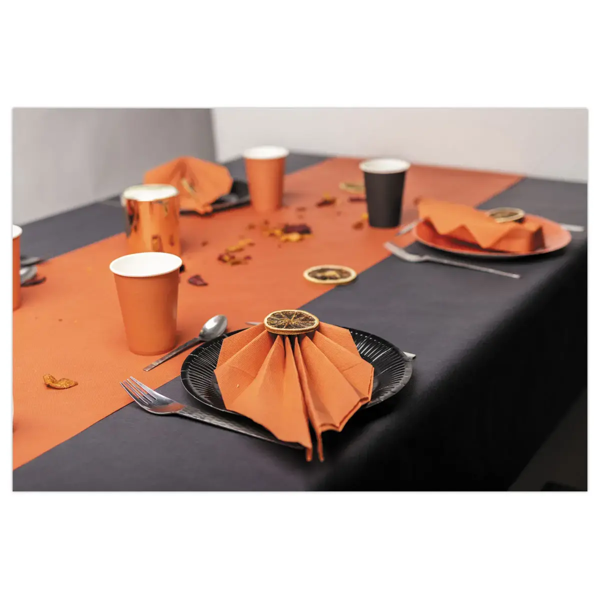 20 Assiettes en carton rondes Ø23 cm Noir- Pro Nappe photo du produit