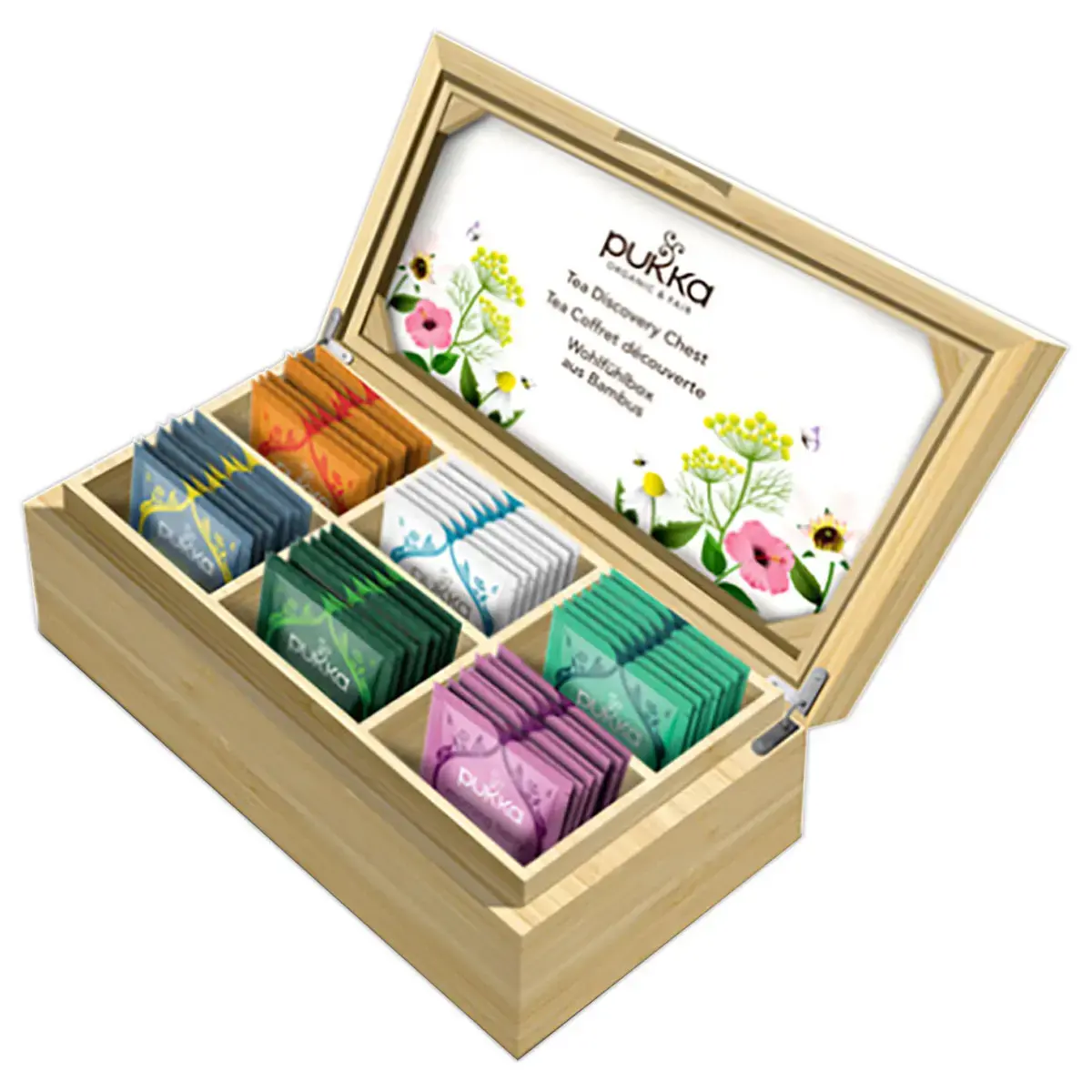 42 Sachets infusion et thé PUKKA Coffret découverte en bambou photo du produit
