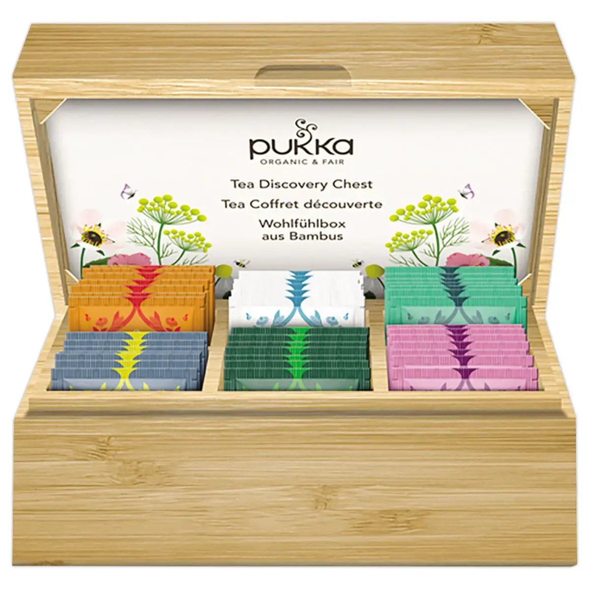 42 Sachets infusion et thé PUKKA Coffret découverte en bambou photo du produit