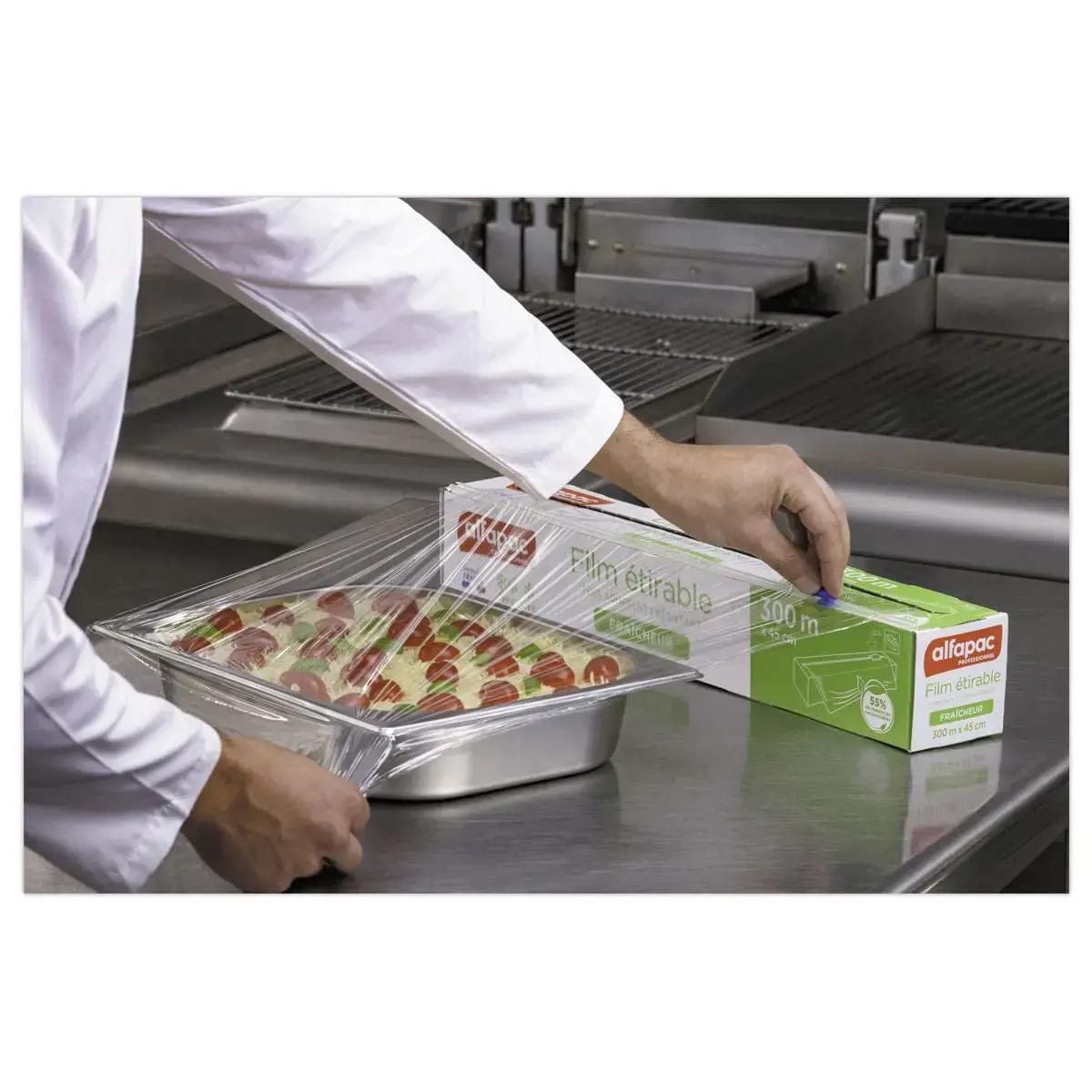 Bo&icirc;te distributrice film alimentaire &eacute;tirable 300 m x 45cm photo du produit