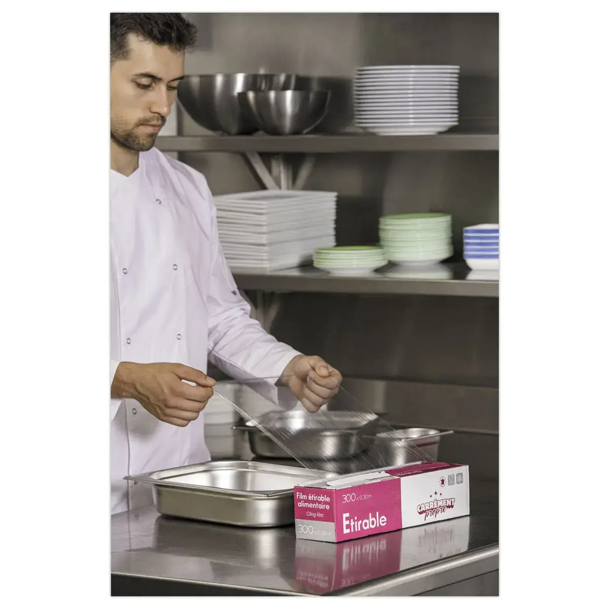 Boîte distributrice film alimentaire 300 m x 30cm photo du produit