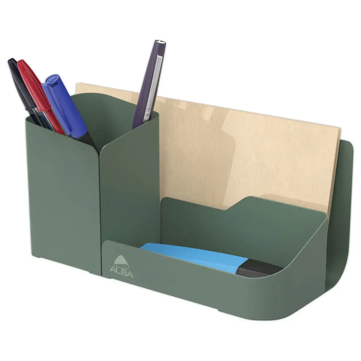 Organisateur de bureau m&eacute;tal - Vert c&eacute;ladon photo du produit