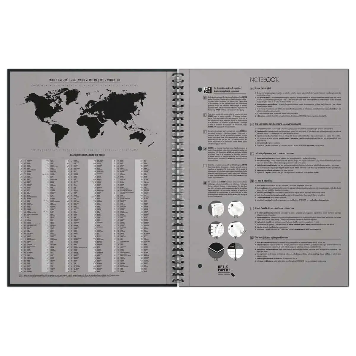 Cahier spirale Notebook A4+, 160p, 5x5, Oxford international Vert photo du produit