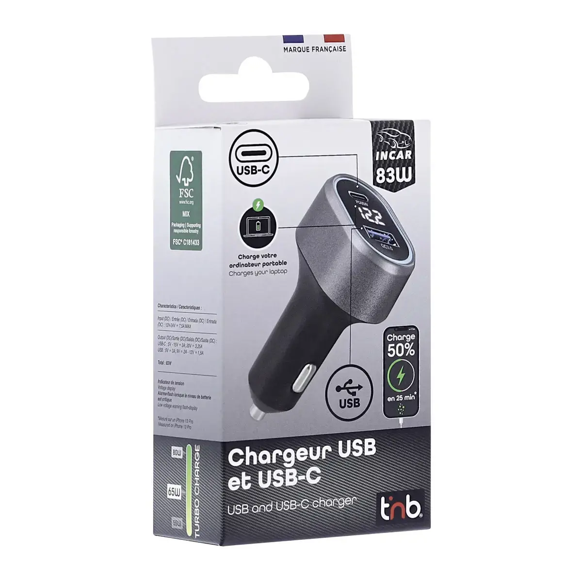 Chargeur allume cigares USB photo du produit