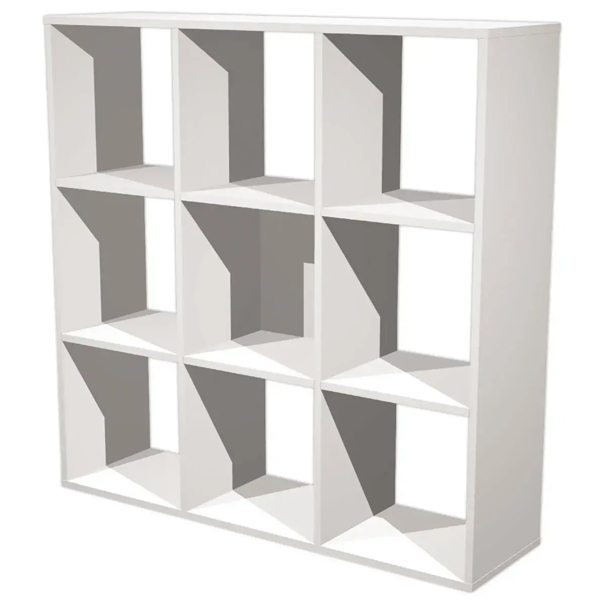 Rangement blanc 9 cases mont&eacute;. photo du produit