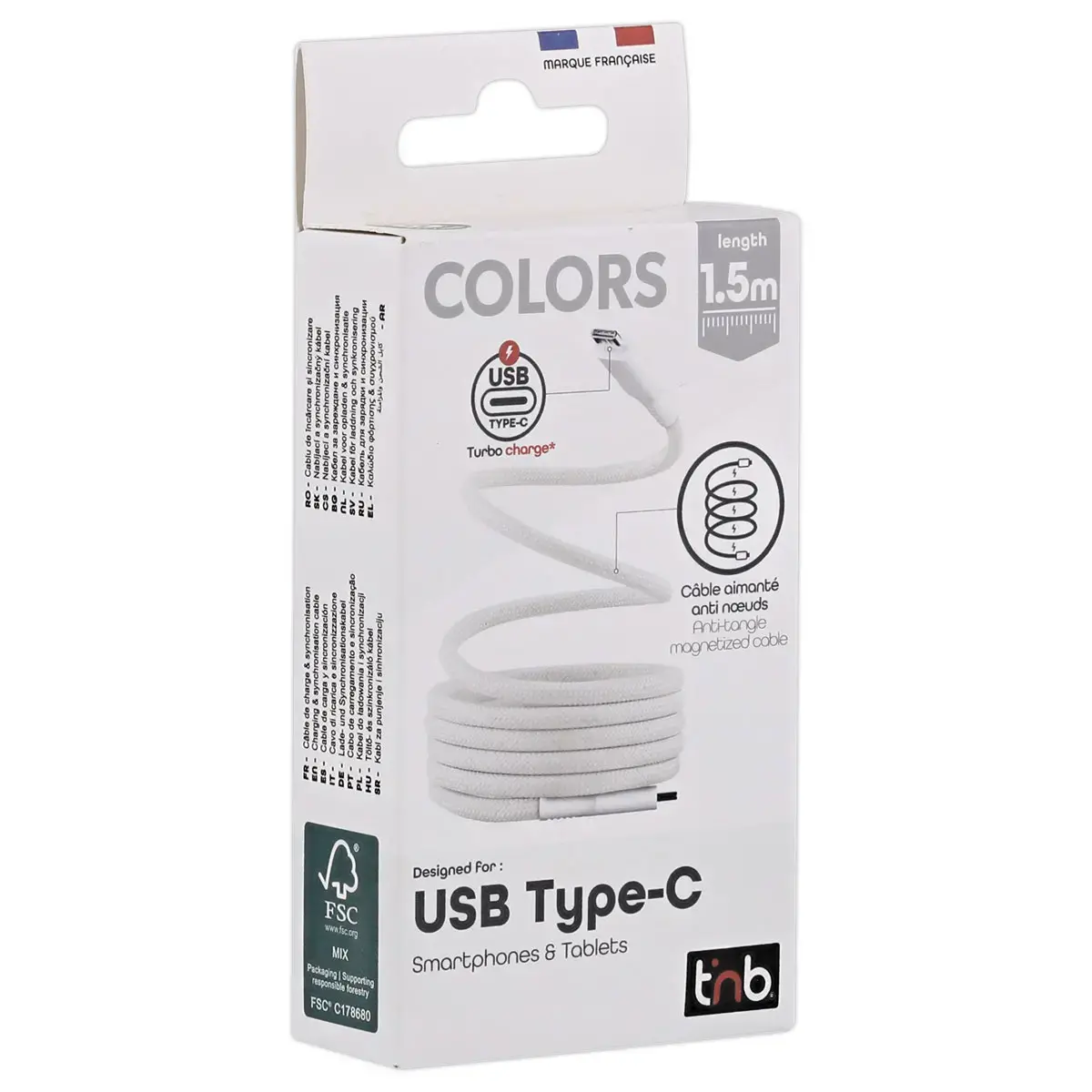 Câble USB-C/USB-C magnétique - Bleu photo du produit