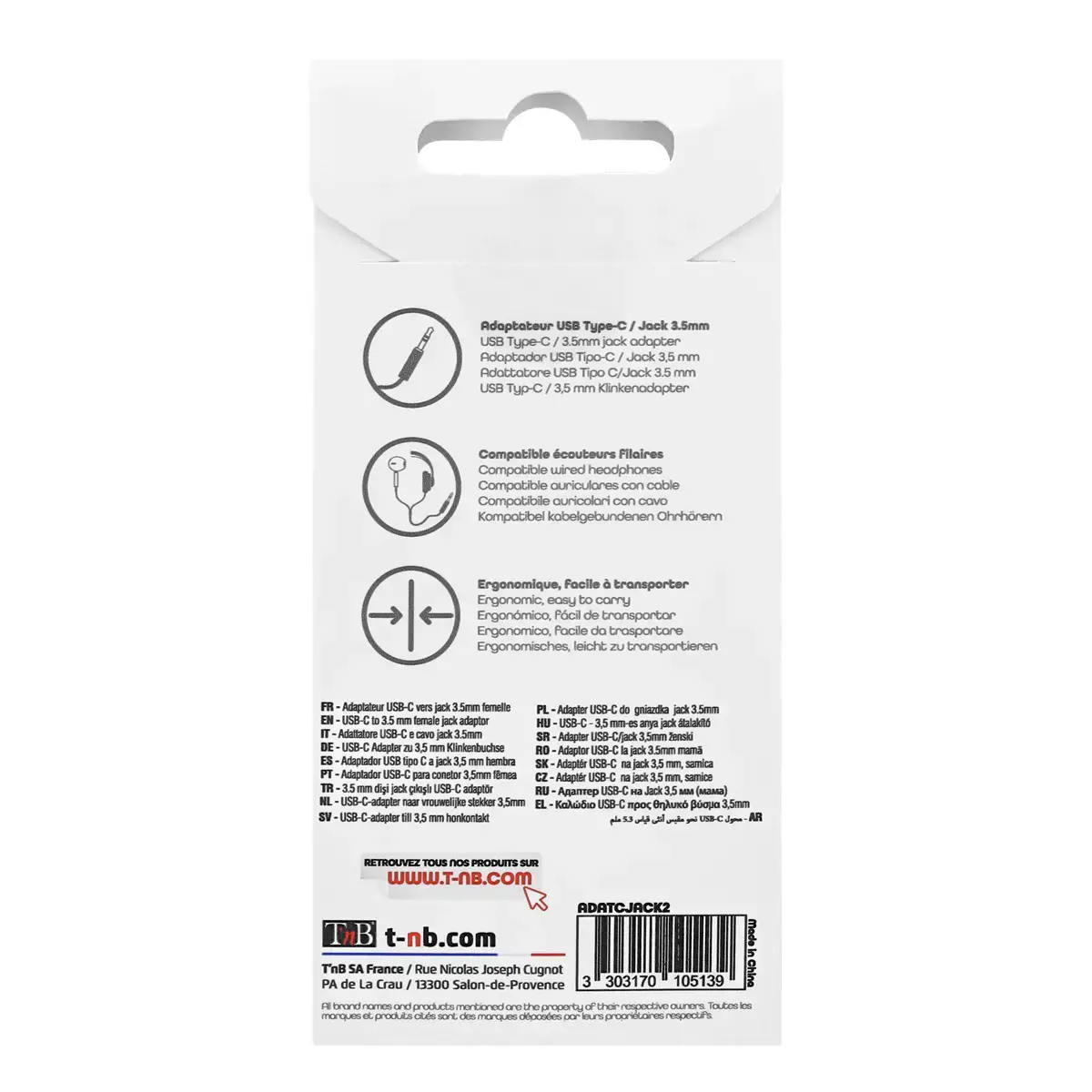 Adaptateur USB type C vers jack 3.5 mm photo du produit
