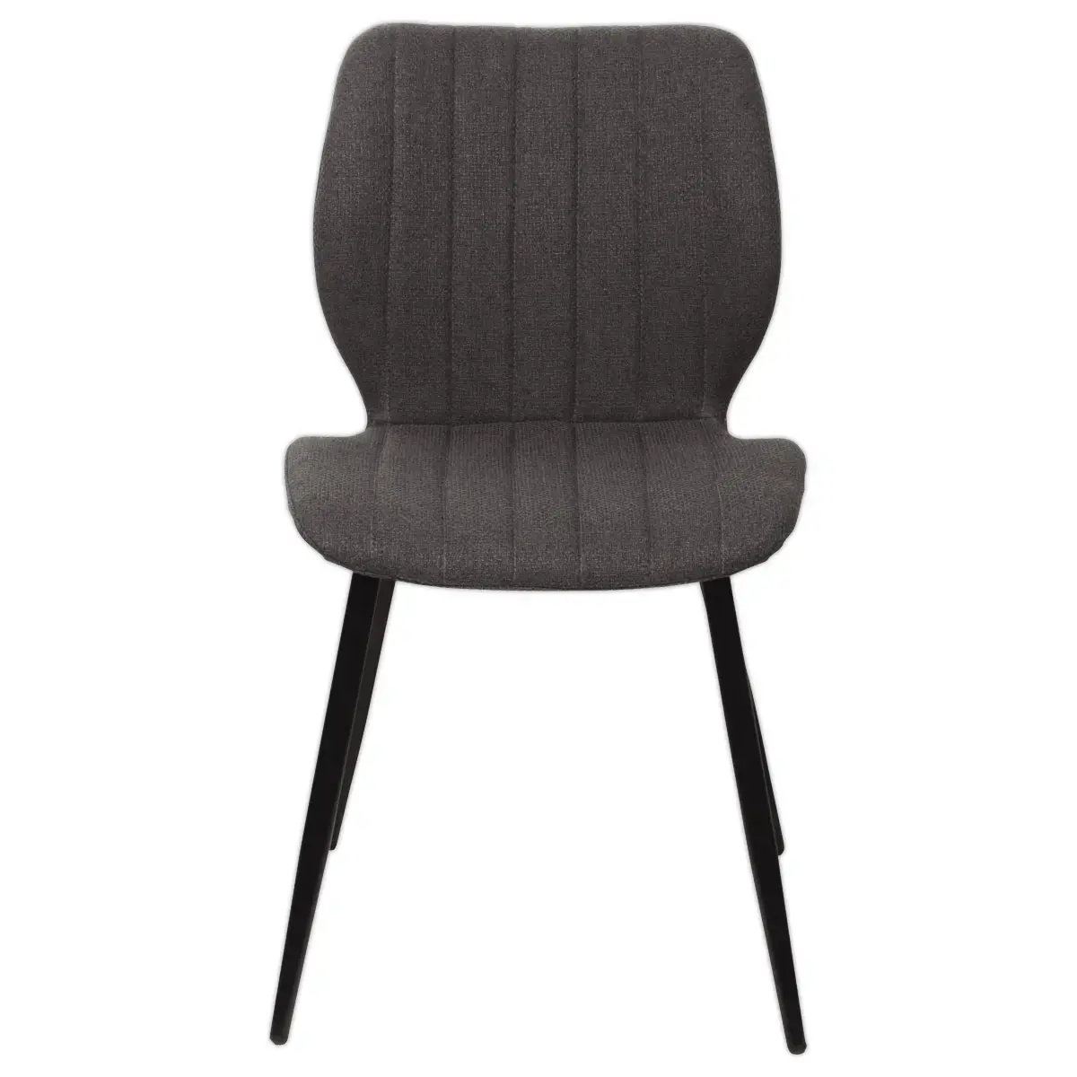 2 Chaises LINE pieds noirs assise anthracite montées photo du produit