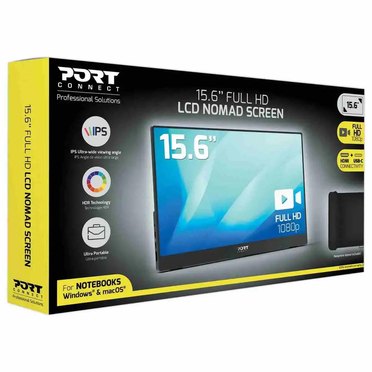 Ecran nomade LCD Full HD 15,6" - Noir photo du produit