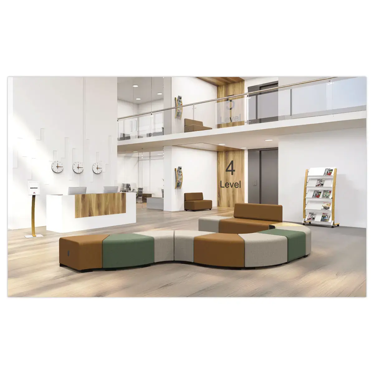 BANC 2 PLACES HIZIA GRISE MONT&Eacute;E photo du produit