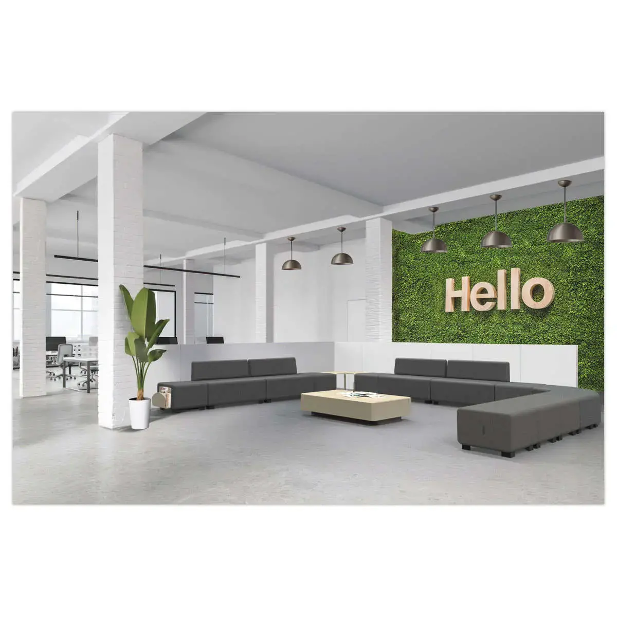 BANC 2 PLACES HIZIA GRISE MONT&Eacute;E photo du produit