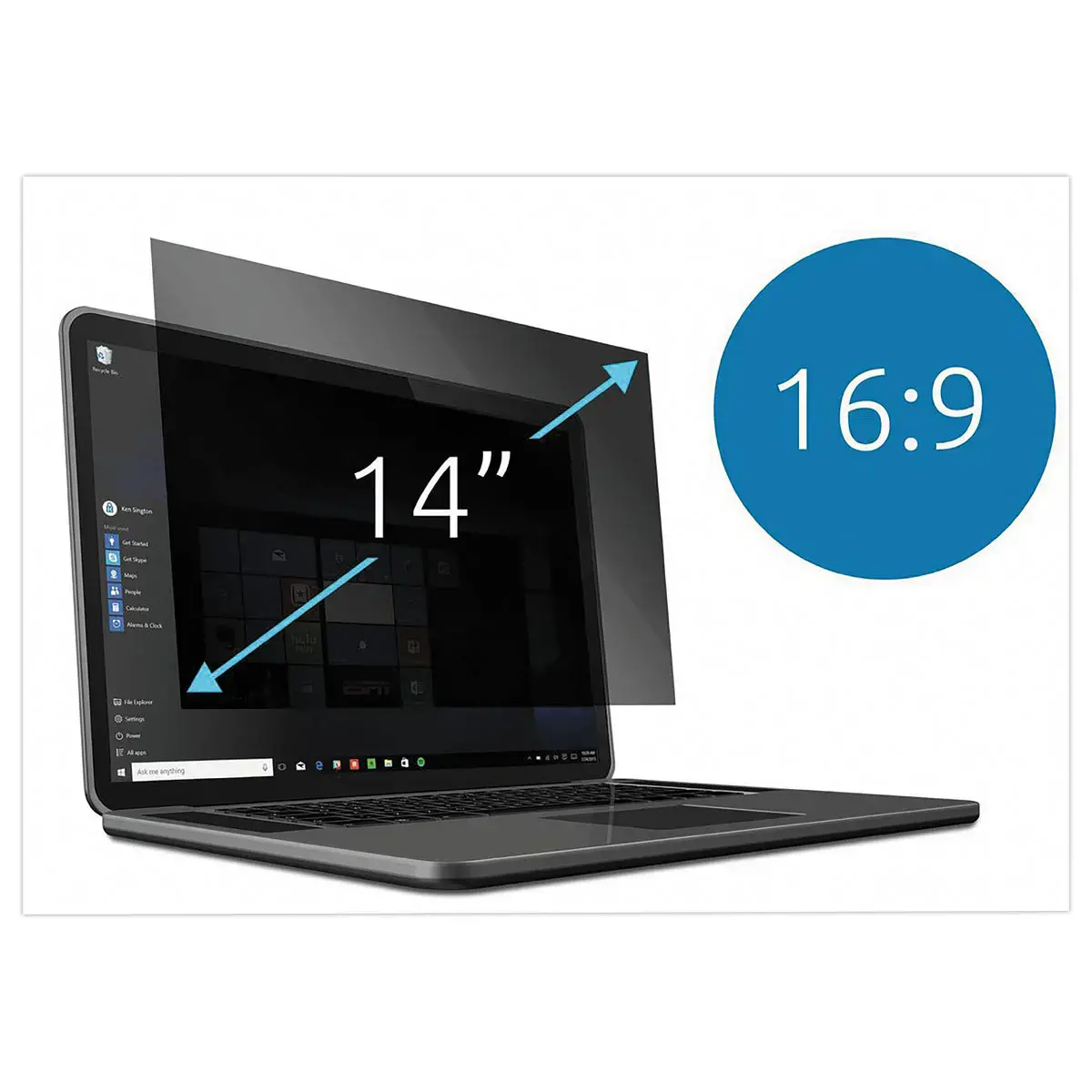 Filtre de confidentialit&eacute; amovible 2 directions PC portables 14" 16:9 photo du produit