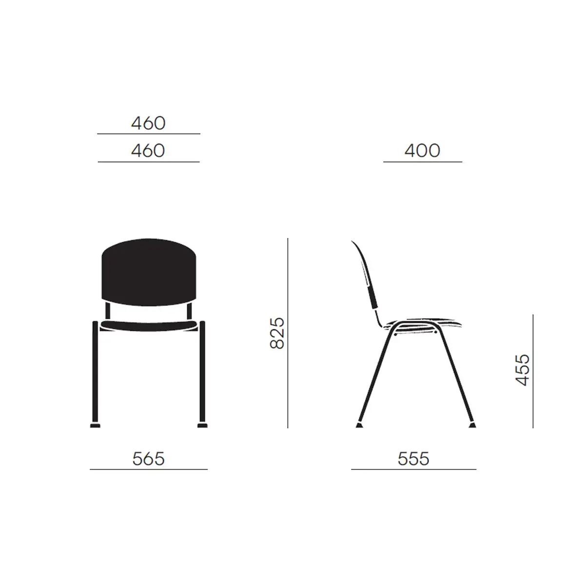 Chaise Iso plastique – Noir photo du produit