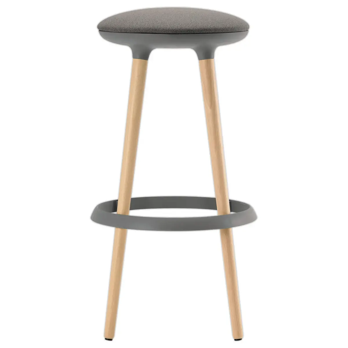 Tabouret haut tissu gris photo du produit