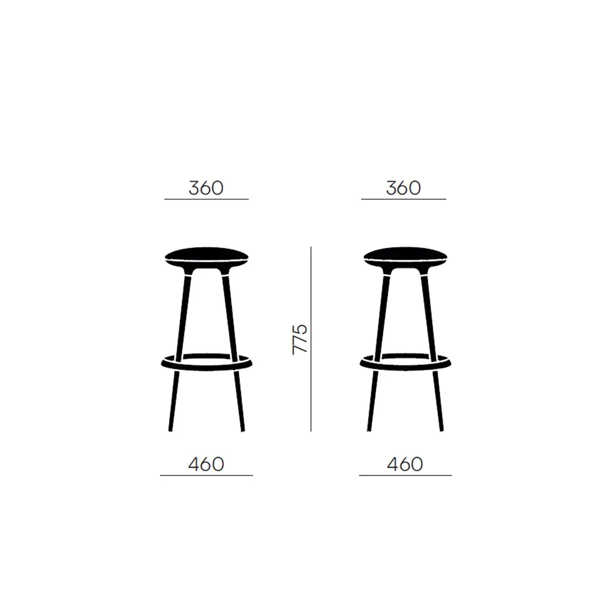 Tabouret haut tissu gris photo du produit
