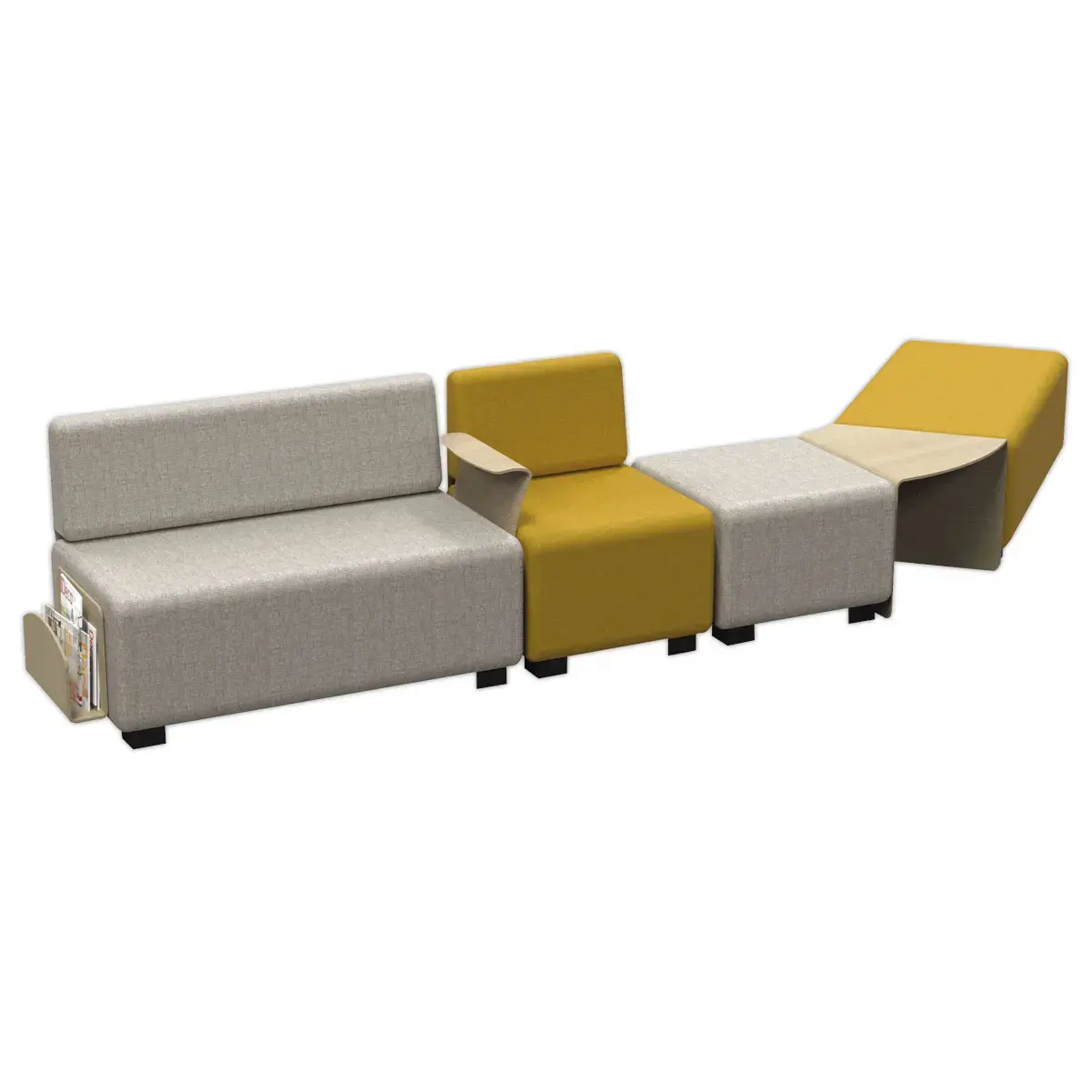 Banquette 2 places Hizia grise mont&eacute;e photo du produit