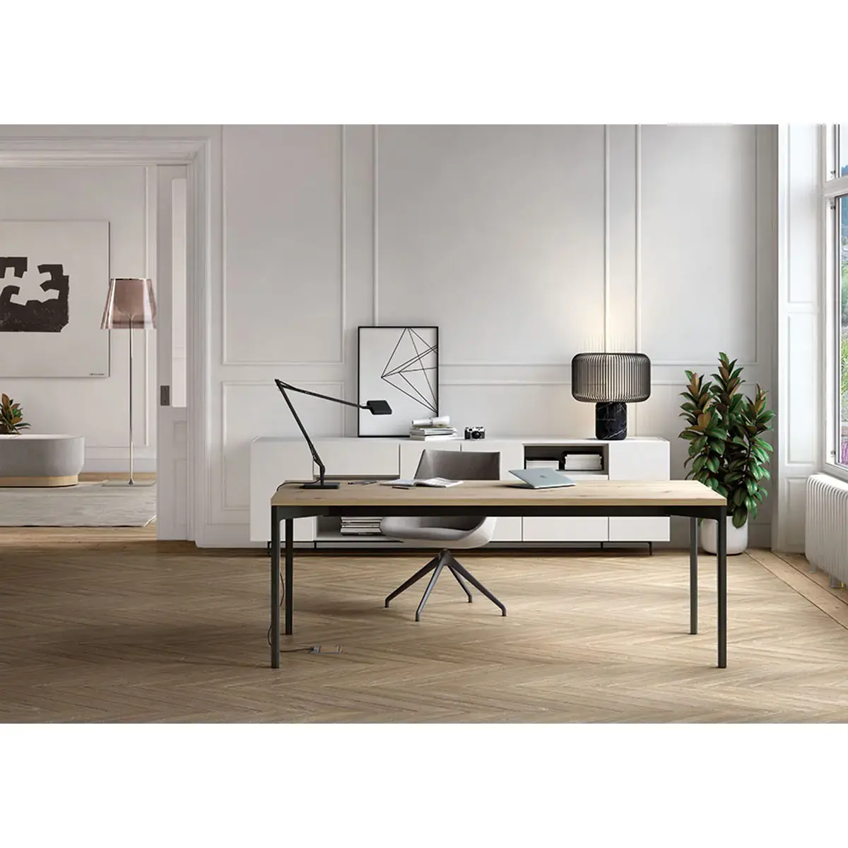Bureau Bastia L 160 cheine veine / vert photo du produit