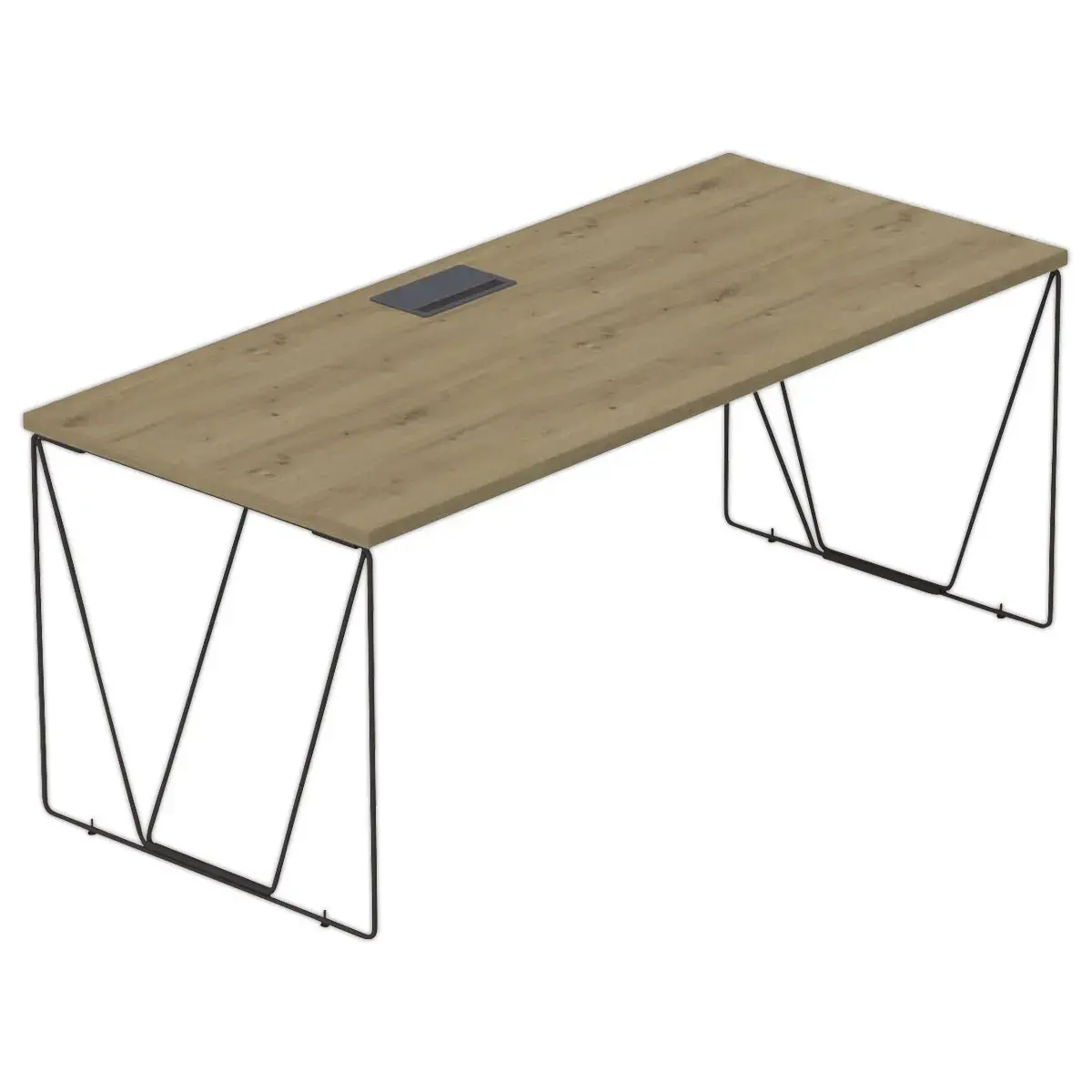 BUREAU BEAUNES L 180CM CHENE VEINE / NOIR photo du produit