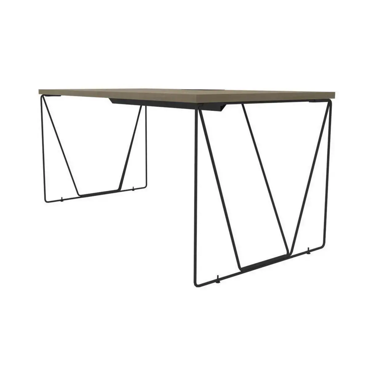 Bureau Beaunes L 180cm chene veine /  noir photo du produit