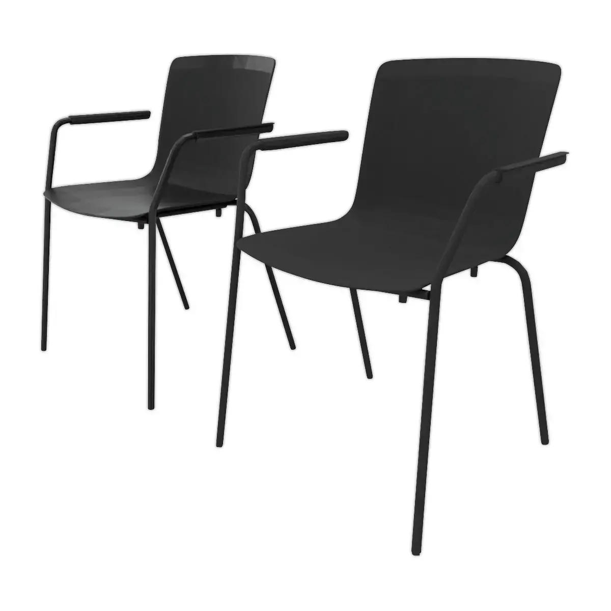 2 chaises 4 pieds acot polypropylene noire photo du produit