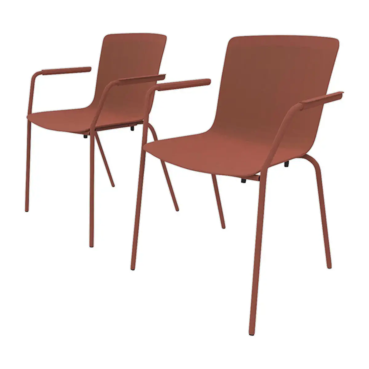 2 chaises 4 pieds acot polypropylene terracotta photo du produit