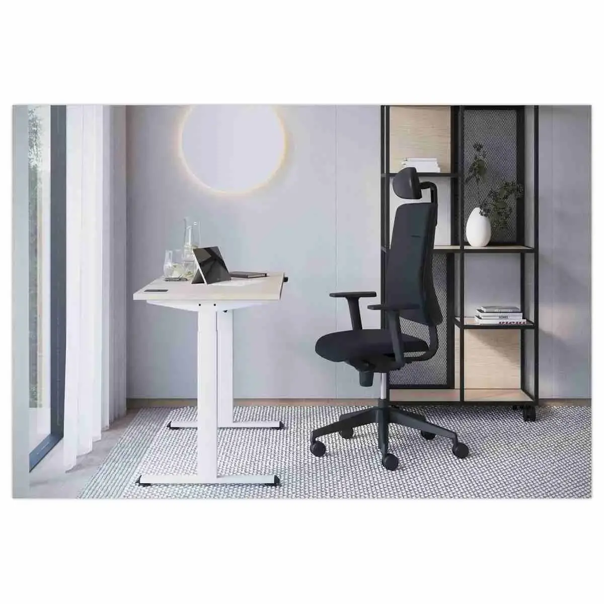 BUREAU ECO ELECTRIQUE ACACIA/BLANC MONTE 160 x 80 cm photo du produit