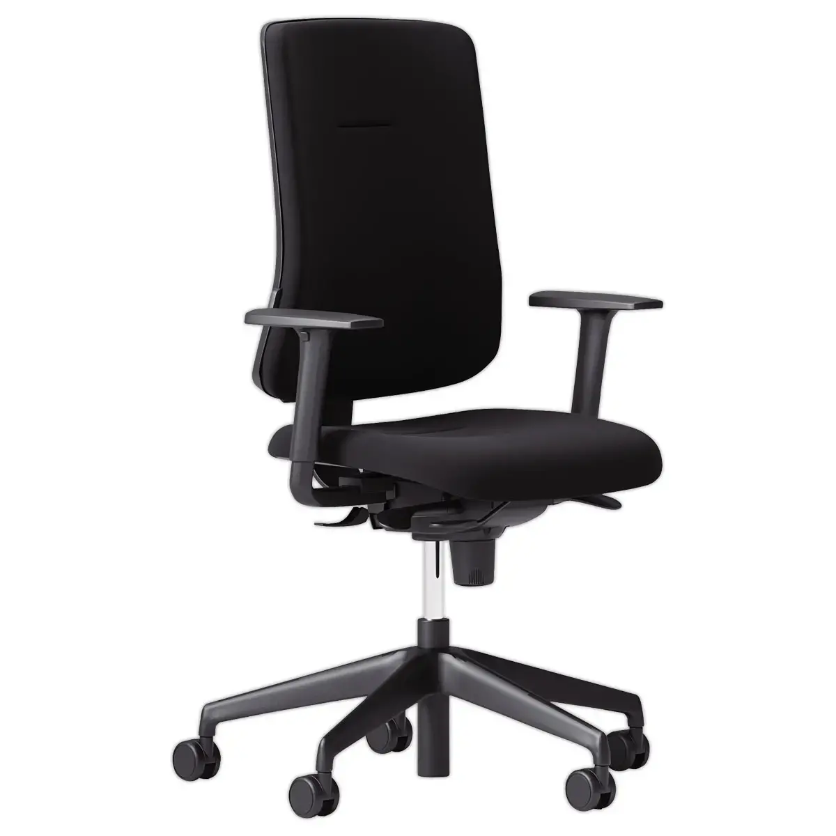 Si&egrave;ge de bureau synchrone ATILA tissu noir avec soutien lombaire mont&eacute; photo du produit