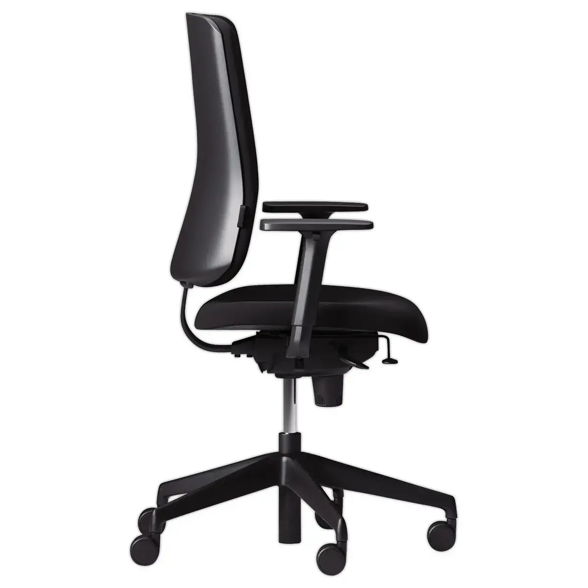 Si&egrave;ge de bureau synchrone ATILA tissu noir avec soutien lombaire mont&eacute; photo du produit