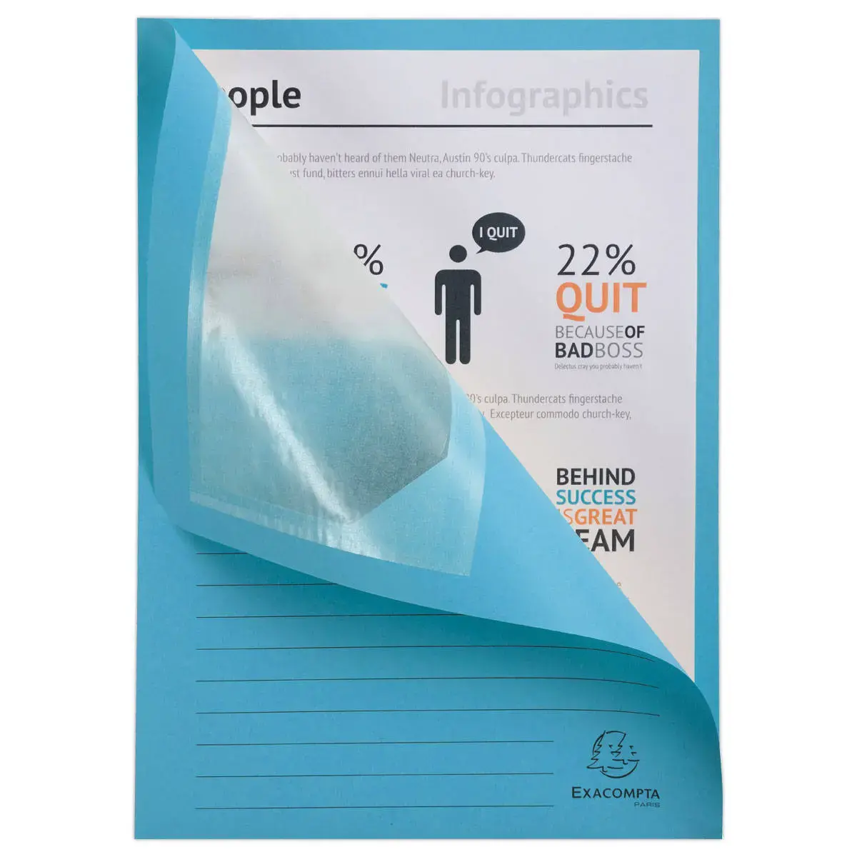 100 Pochettes coins A4 en papier 100% recycl&eacute; - Forever Exacompta photo du produit