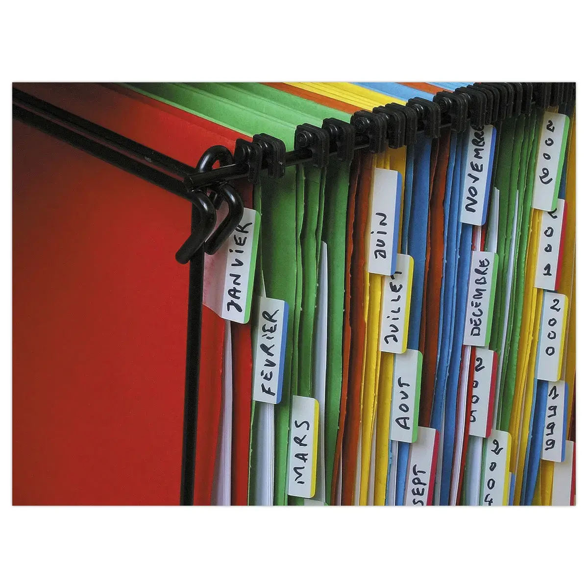 Marque-Pages Post-it® Rigides, GrandesDim, Rouge, Jaune, Bleu, Vert photo du produit