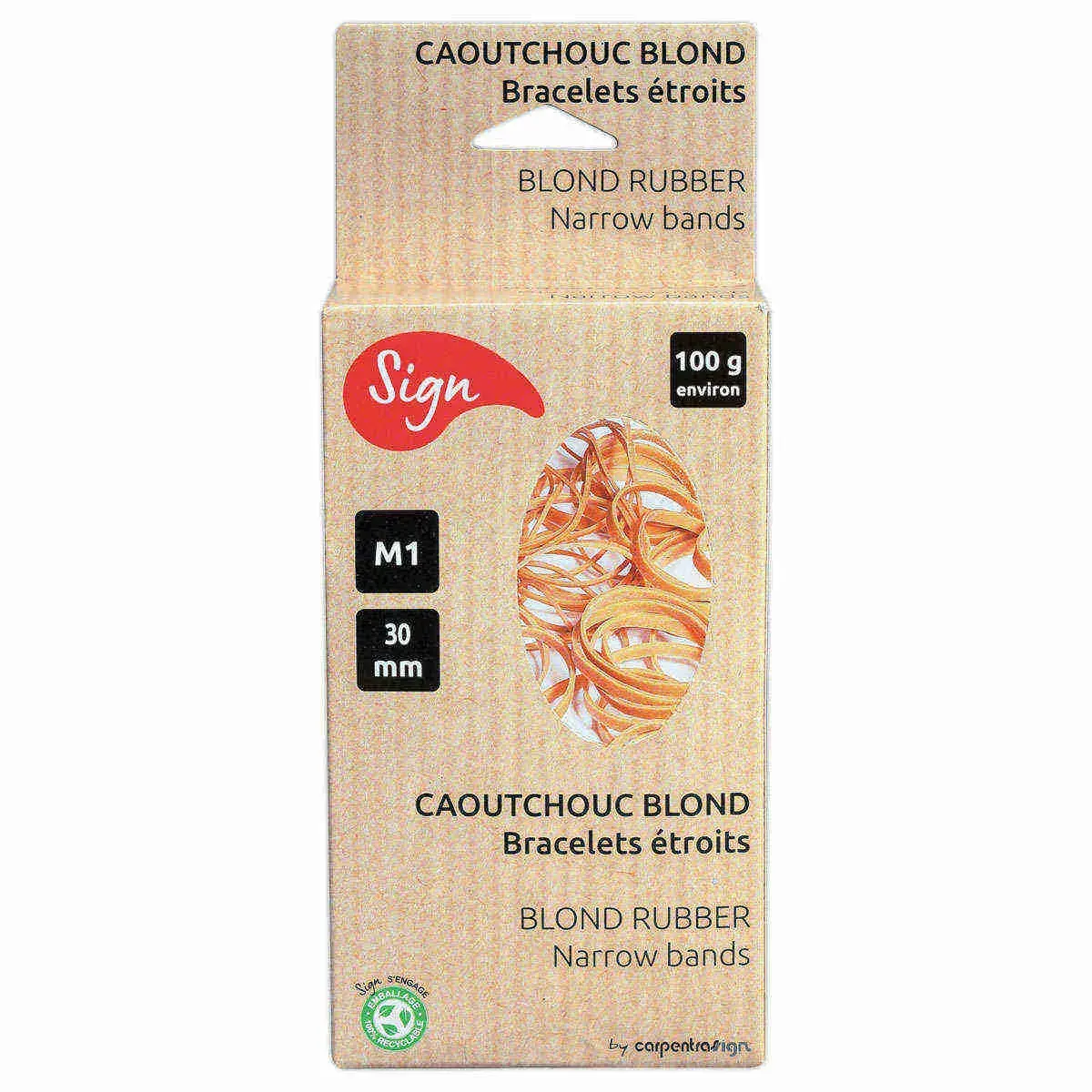 Bo&icirc;te de bracelets caoutchoucs &eacute;troits30 mm - Bo&icirc;te de 100 g photo du produit