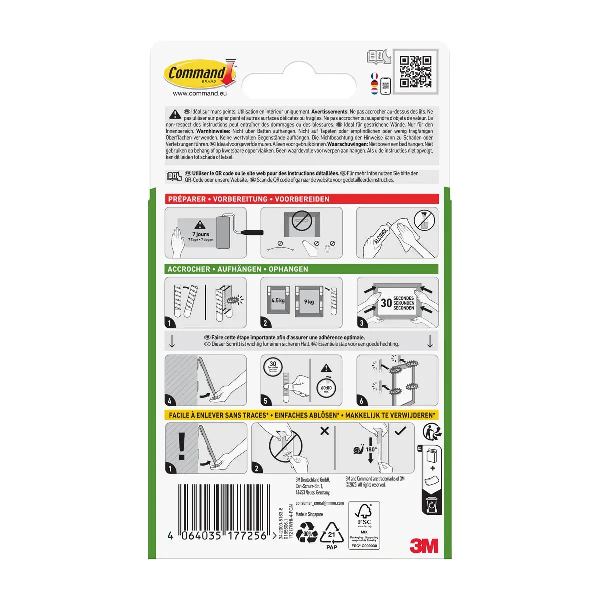 Languettes accroche tableaux Command&trade; - Blanc L photo du produit