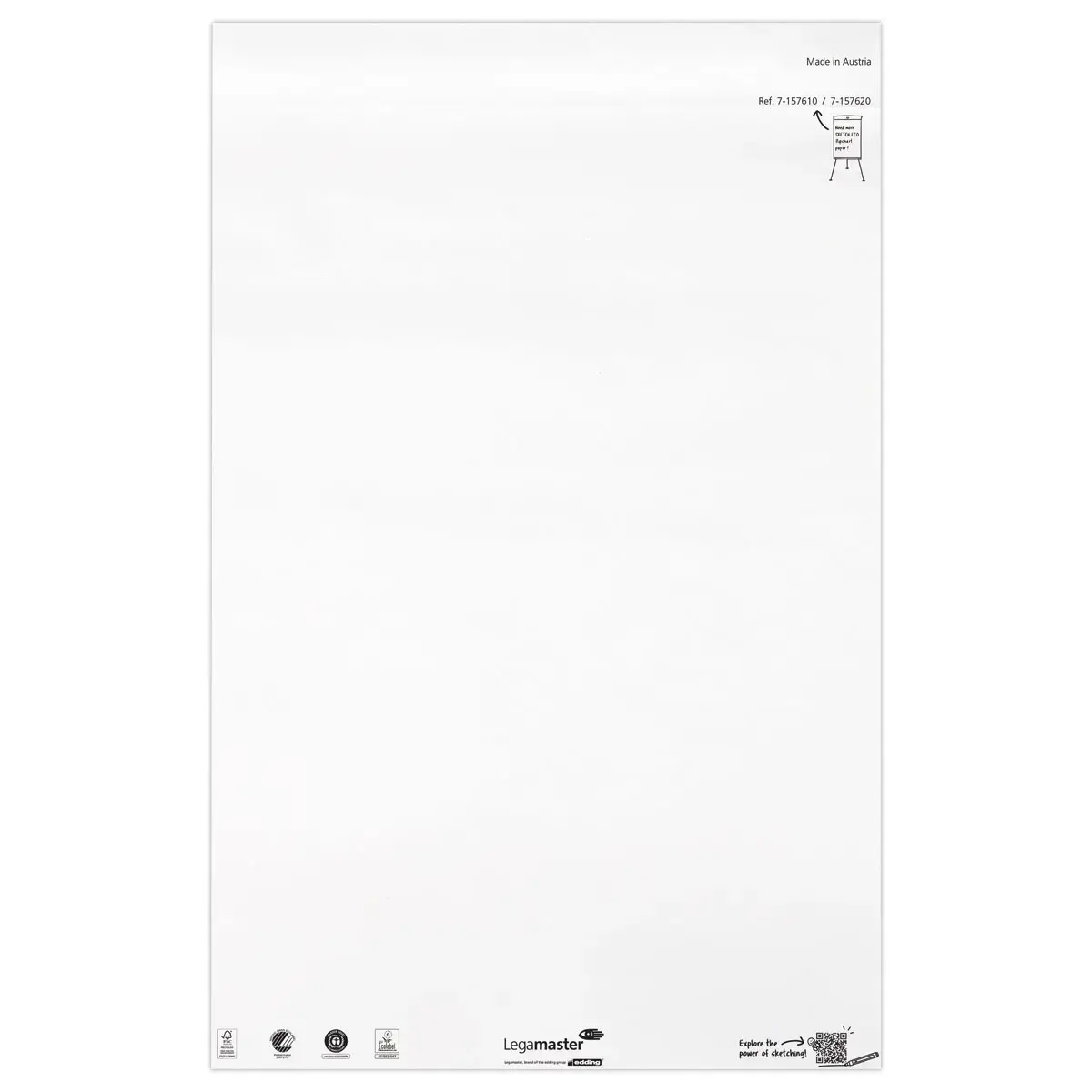 5 Blocs de papier pour chevalet - 5 x 20 feuilles unies - LEGAMASTER photo du produit