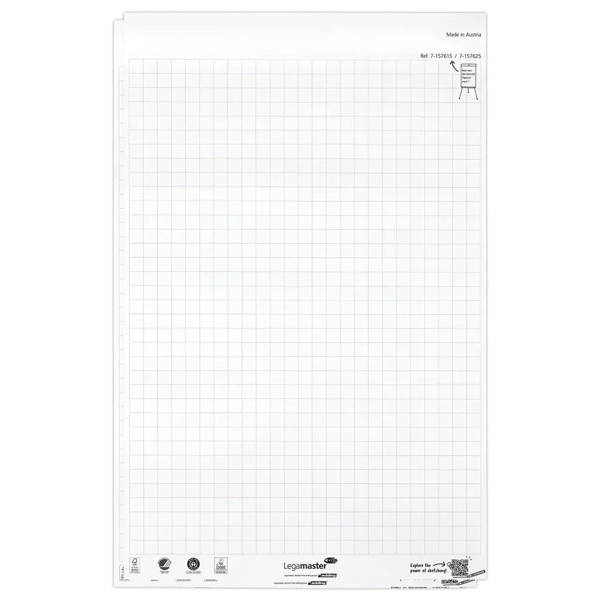 2 Blocs de papier pour chevalet - 2 x 50 feuilles quadrillées - LEGAMASTER photo du produit